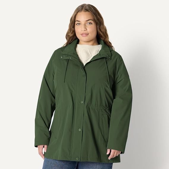 Green Hooded Rain Jacket image 2